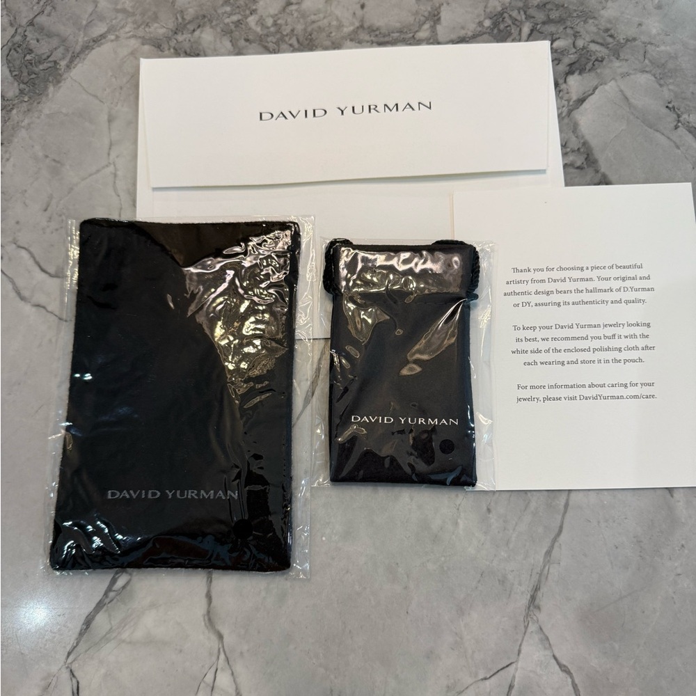 David Yurman Envelope w DY Dustbag & DY cleaning cloth all NEW